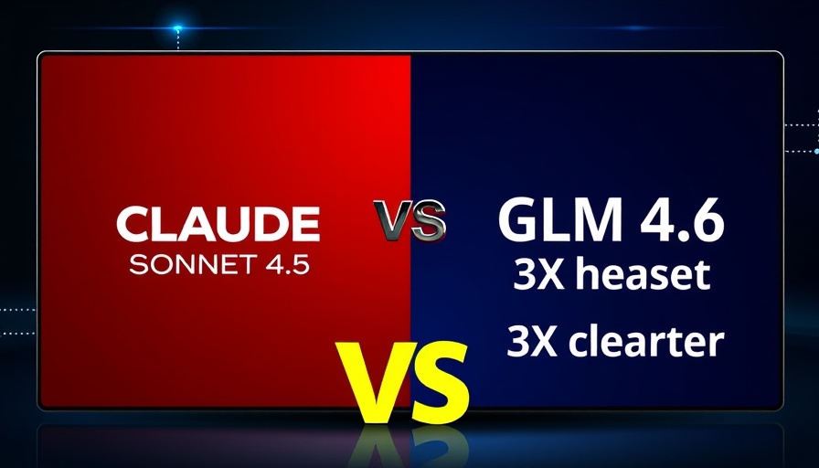 CLAUDE AI vs GLM ad with logos and cost details.