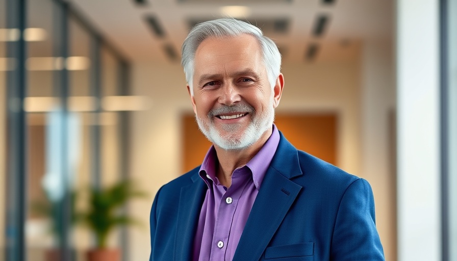 Agentic AI business leader in a bright office setting.