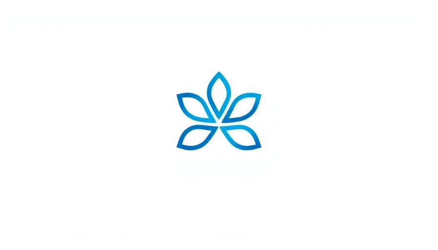 Logo design with blue floral motif related to aid agents