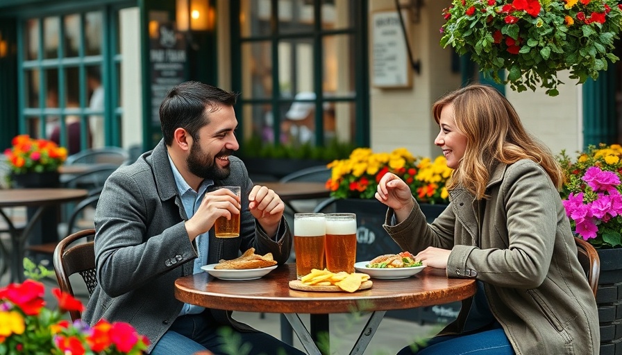 Friends enjoying best Irish food in Counties Mayo and Galway at an outdoor café.