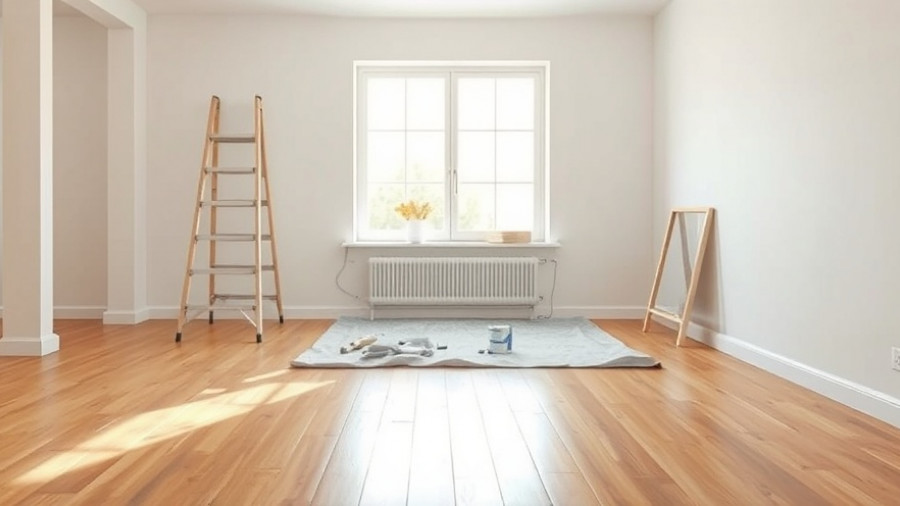 Bright room with renovation supplies for house flipping loans.