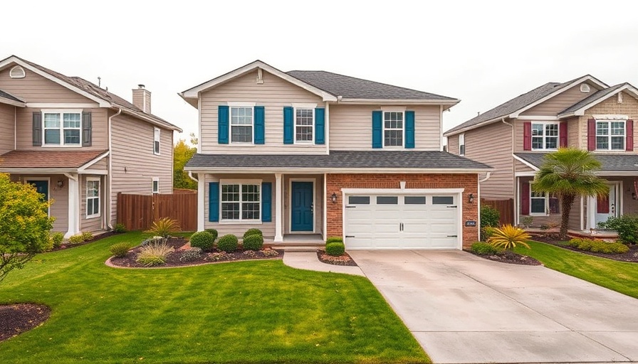 Modern house exterior with garage and front yard for What is PMI