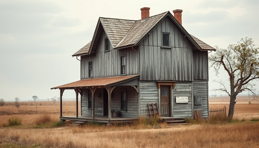 Weathered house needing TLC in a rural setting