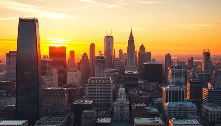Pros and Cons of Living in Pennsylvania: Philadelphia skyline at sunset.