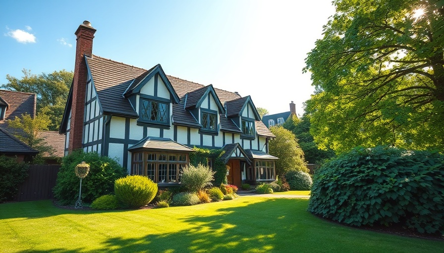 Charming Tudor-style home, lush lawn, associated with adjustable-rate mortgage.