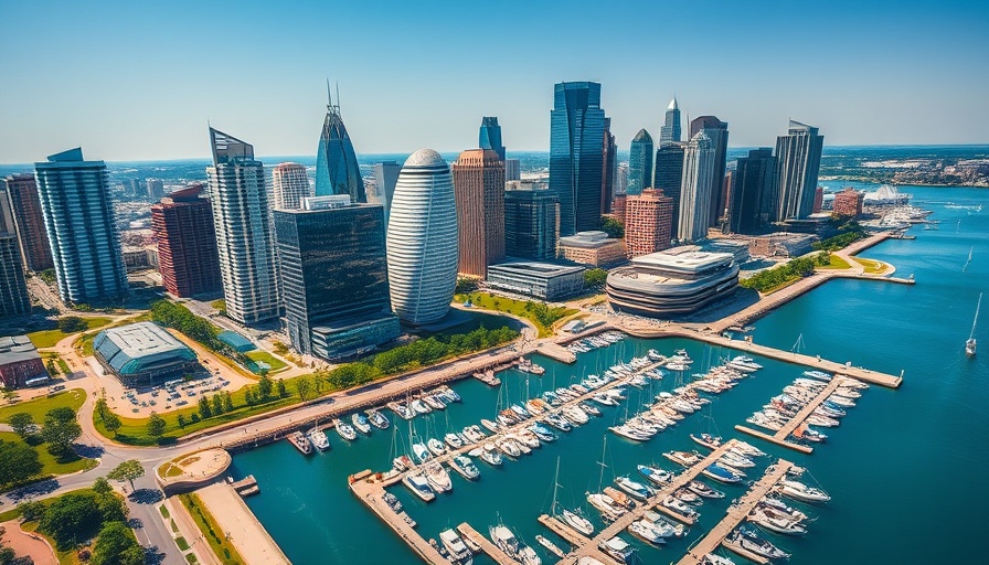 Aerial view of Detroit waterfront skyline and marina, New Home Listings in Detroit