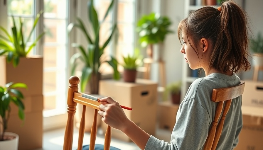 Young woman painting chair for home renovation projects under $1000.