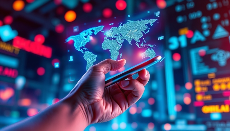 Global connectivity through smartphone, viral real estate posts concept.