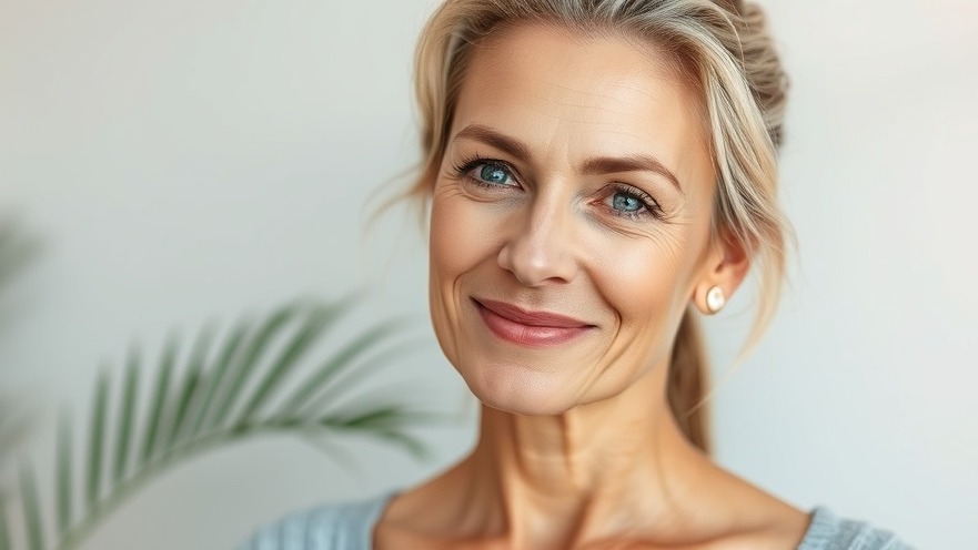Pretty woman aged 40 applying skin cream for hydration in skin care.