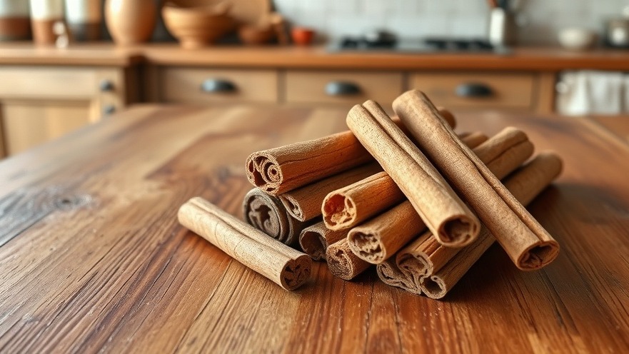 Cinnamon sticks on a rustic table highlighting cinnamon benefits for appetite control.