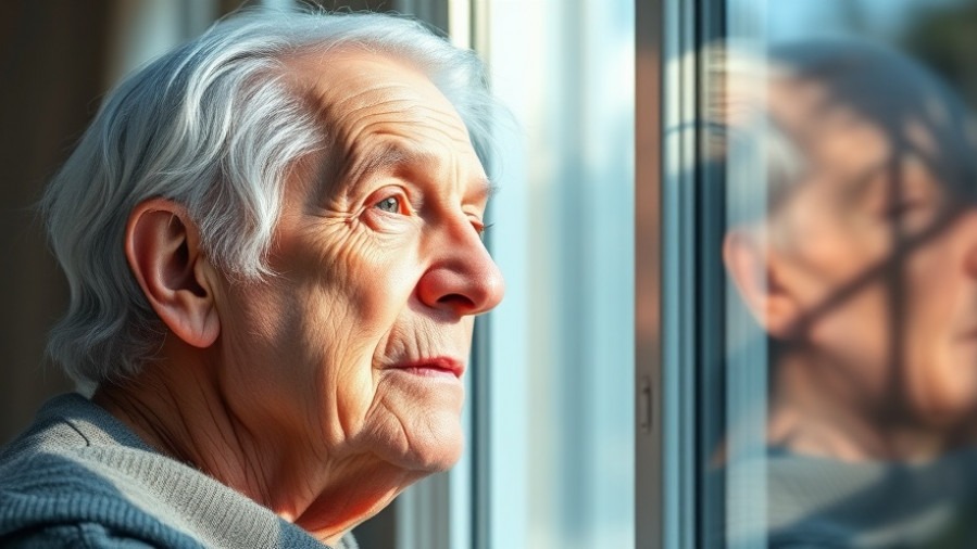 Elderly person with hopeful expression, reflecting on cognitive health and amyloid-beta reduction.
