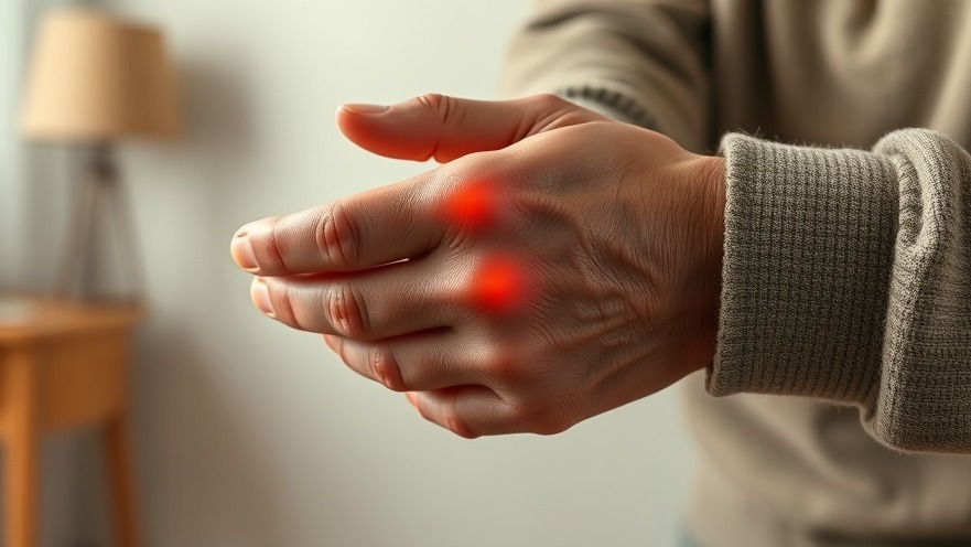 Close-up of older hands showing inflammation, highlighting healthy fat cell function.