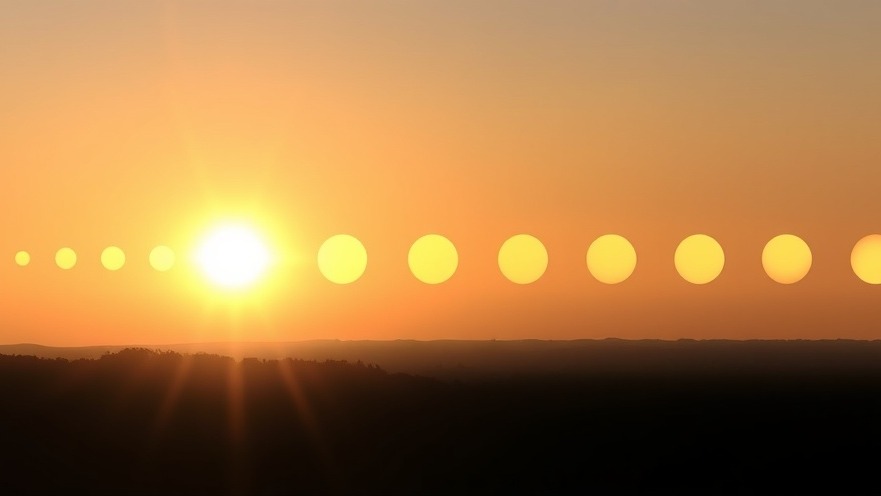 Sun's journey through the sky, symbolizing health habits and time management.