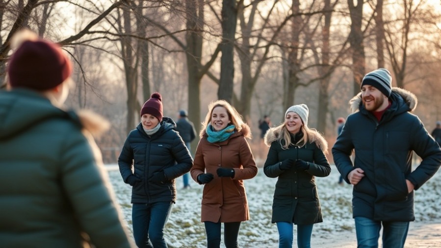 Active people in their thirties enjoying winter outdoor activities, showcasing health supplements.