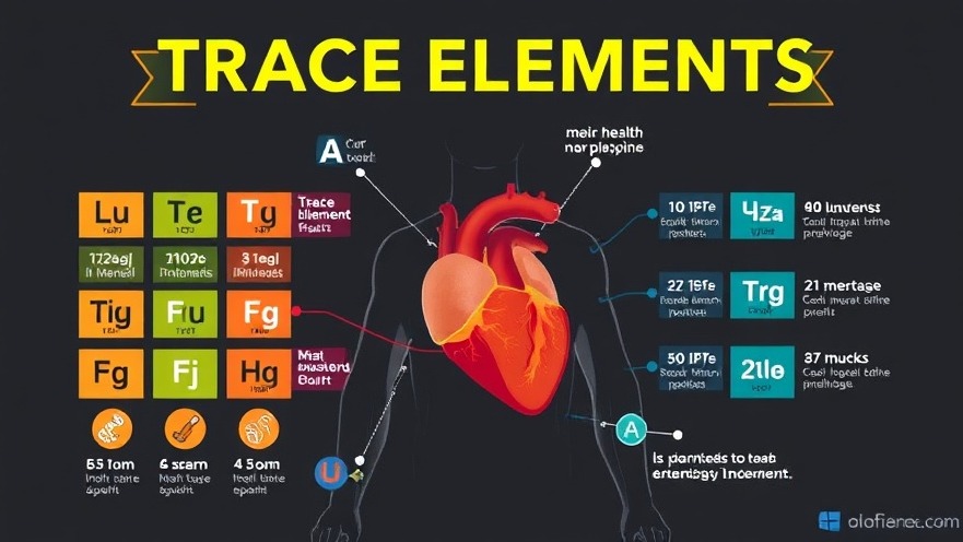 Infographic on trace elements highlighting essential minerals for mature male heart, muscle, and energy health.