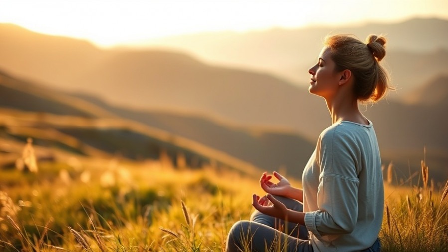 Serene woman meditating in golden hour light on a hillside, embodying wellness retreats.