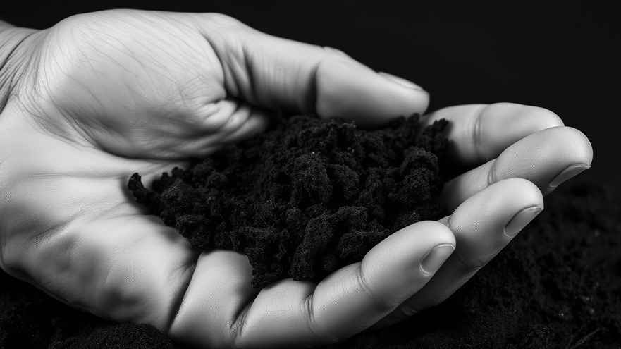 Close-up of a human hand clutching dark soil, symbolizing mindfulness techniques.