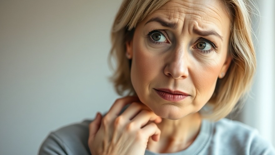 Contemplative woman touching shoulder, exploring chronic inflammation health tips.