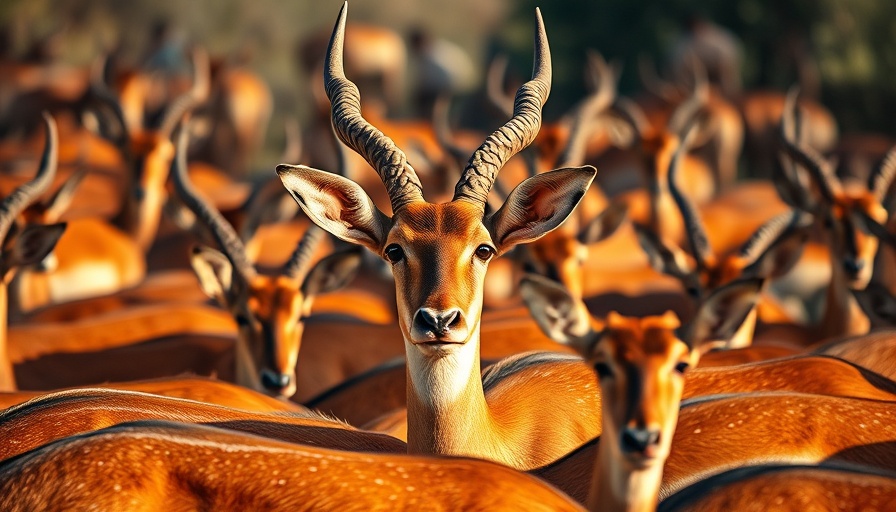 Antelope amidst herd, symbolizing self-discovery in natural habitat