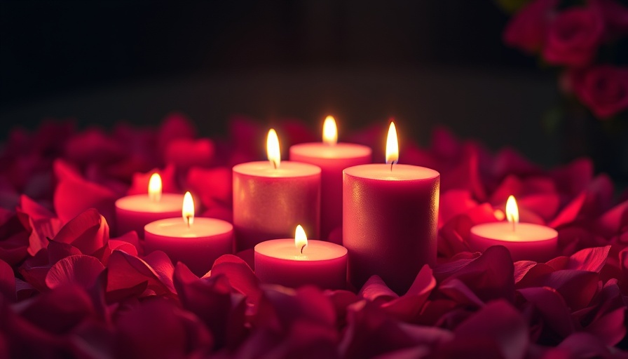 Serene candles and rose petals illustrating stress relief techniques.