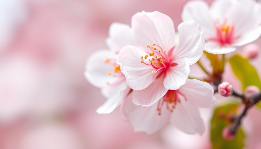 Delicate peach blossoms under soft lighting.