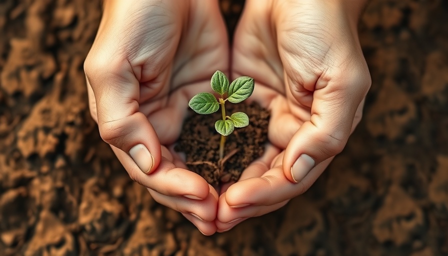 Hands nurturing a plant sprout in soil, symbolizing pain as a seed for growth.