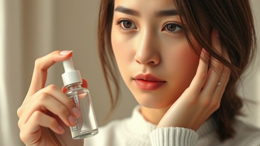 Thoughtful young woman examining serum, embodying safe skincare principles.
