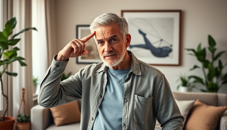 Man showing how well can your brain multitask in a living room with houseplants and art.