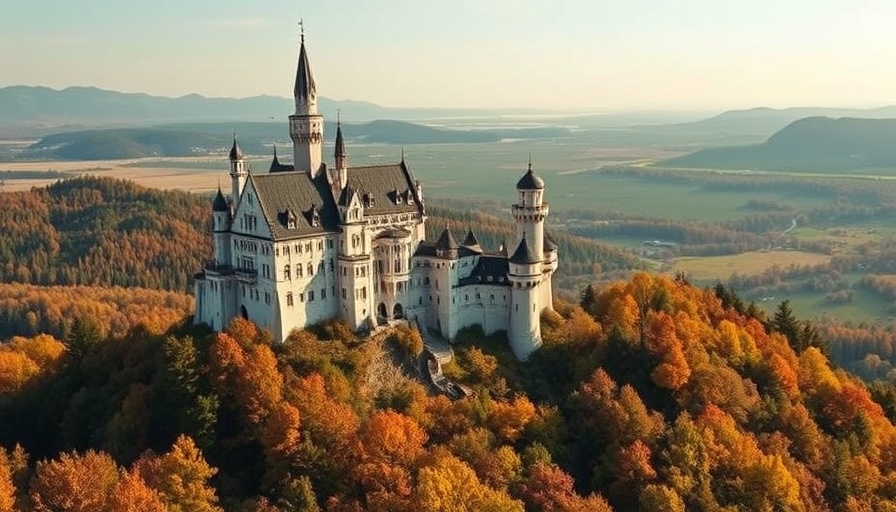 Majestic Neuschwanstein Castle, iconic European landmark, in lush setting.