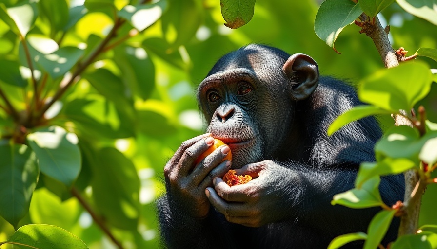 Chimpanzee eating a fig highlighting nutritional benefits.