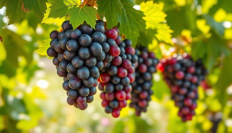 Colorful ripe grapes on a vine, symbolizing abundance mindset.