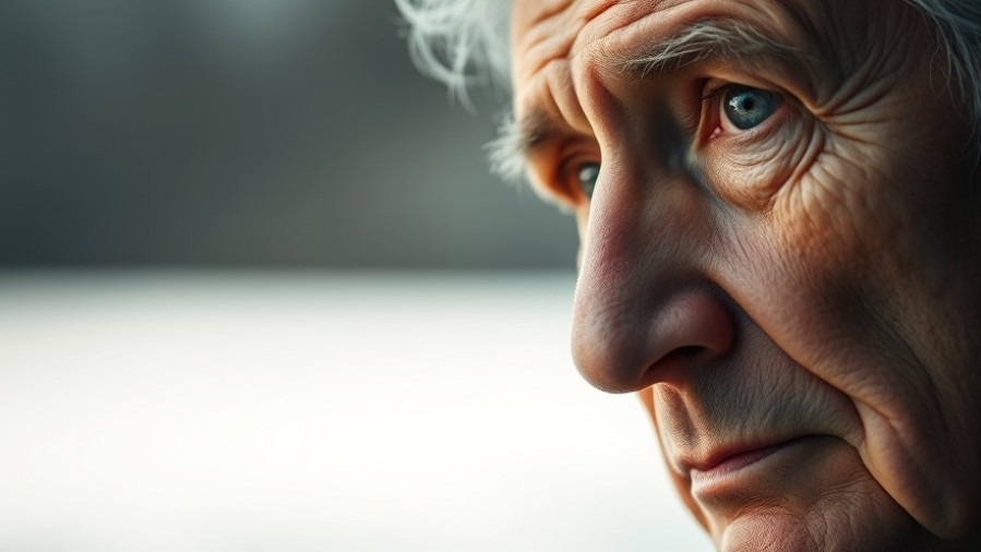 Elderly man in contemplation, reflecting on inflammation and cardiovascular health.