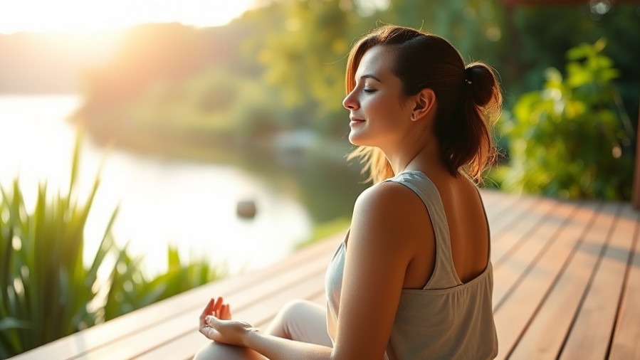 Relaxed woman meditating on a deck, embodying luxury detox retreats for wellness travel trends.