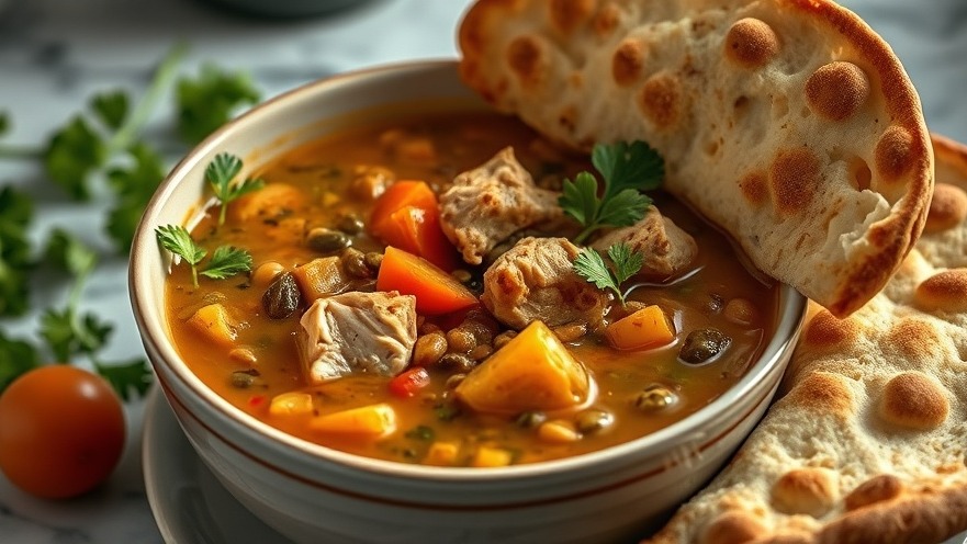 Healthy soup delight: smiling person savoring a comforting bowl, perfect for nutritious meals.