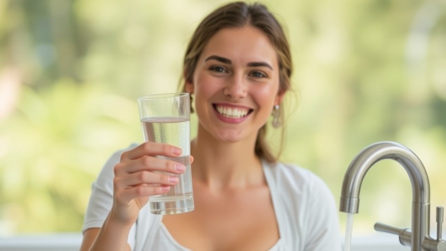 Happy woman enjoying a refreshing glass of tap water