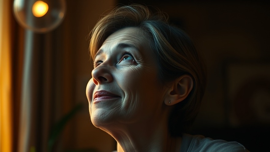 Thoughtful individual with a subtle smile, embodying a growth mindset in a warm, soft-lit setting.
