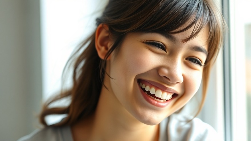 A young adult with a carefree smile showcasing social confidence in soft morning light.