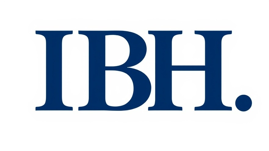 Navy blue 'IBH' letters on a white background, modern and bold design.