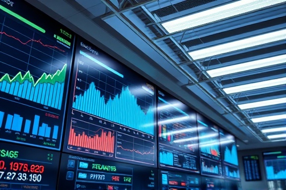 comprehensive performance metrics, tracking indicators, optimizing performance, photorealistic, lively corporate setting with digital screens, highly detailed, real-time data updates, 8k clarity, bright whites, overhead fluorescent lighting, shot with a macro lens.