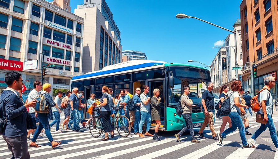Urban transportation hub showcasing sustainable commuting.