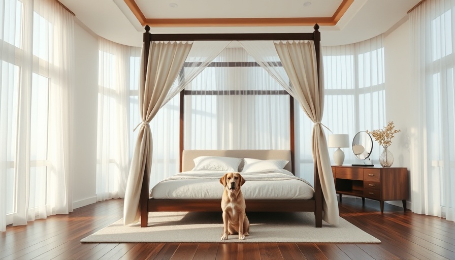 Elegant bedroom with canopy bed in California home
