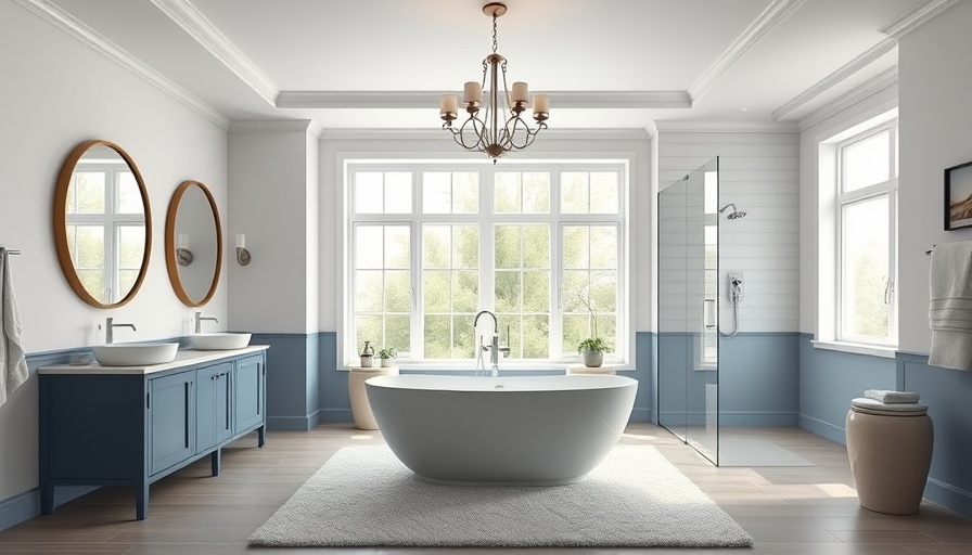 Spacious modern bathroom showing standard dimensions for a primary bath.