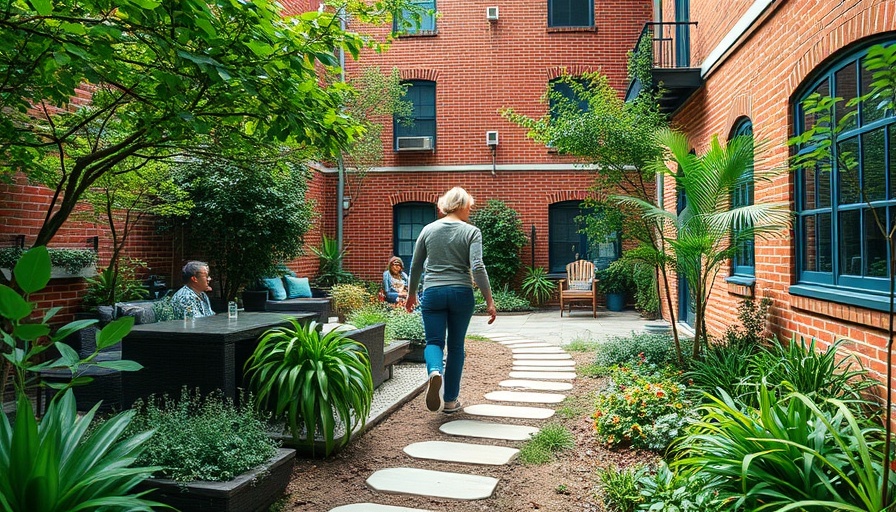 Urban family-friendly landscaping in Chicago backyard with greenery.