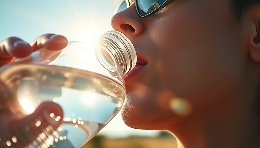 Person drinking water from clear bottle emphasizing clarity and purity.