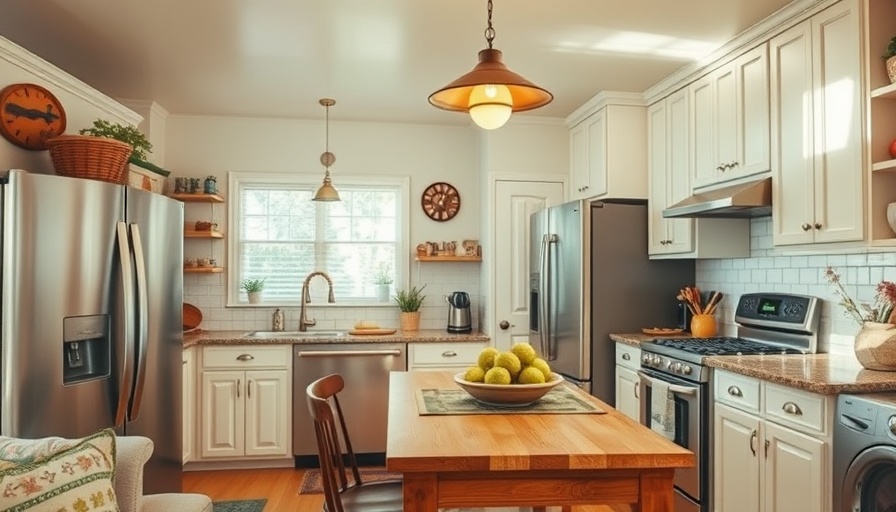 Cozy kitchen in a California home with vintage and modern elements.