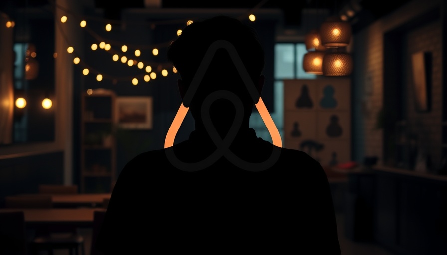 Silhouette in front of Airbnb sign indicating short-term rentals dropping in L.A.