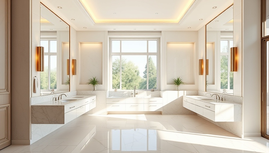 Luxurious bathroom ideas for California homes with spacious double vanity.