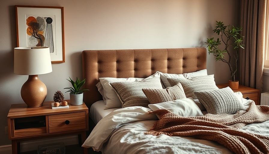 Cozy bedroom decor with lamp, plant, and warm hues for affordable home decor sale.