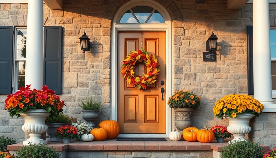 Charming fall porch decor with pumpkins and flowers