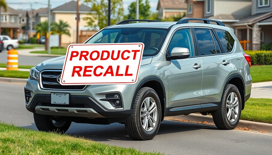 Ford vehicle recalls safety issues with SUV highlighted by recall sign.